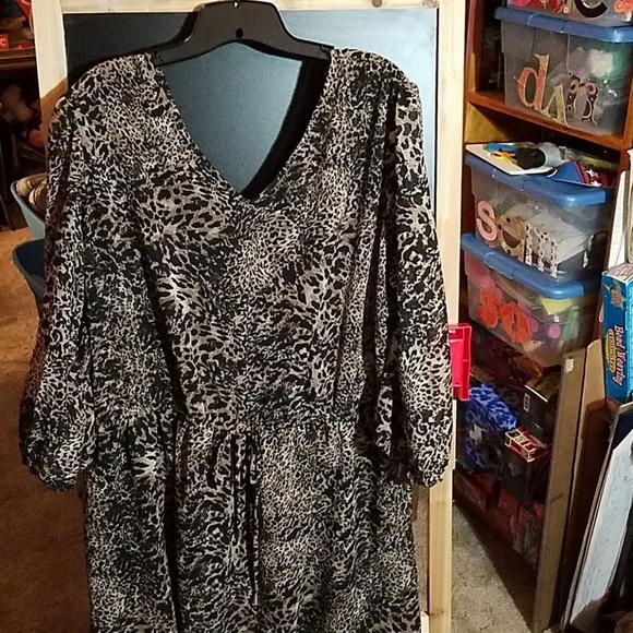 Speed Control Dresses & Skirts - Speed Control 2xl Animal Print Gathered Waist